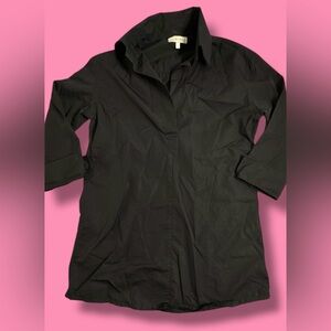 Ann Mashburn Designer Tunic Black Poplin Size Small 100% Cotton Capsule